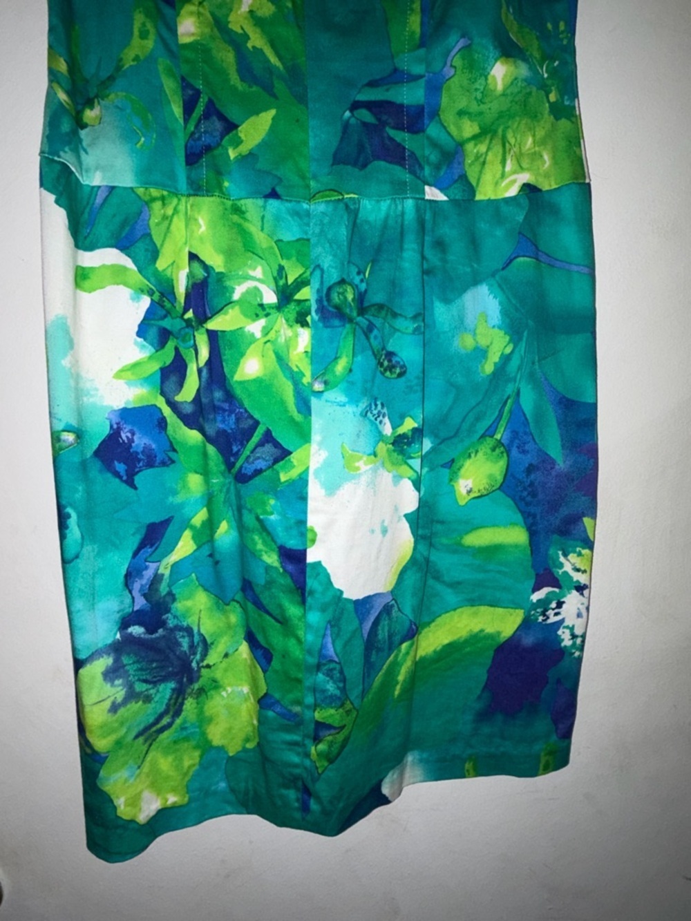 AGB Teal, Turquoise & Lime Floral Midi Dress - Picture 7 of 8